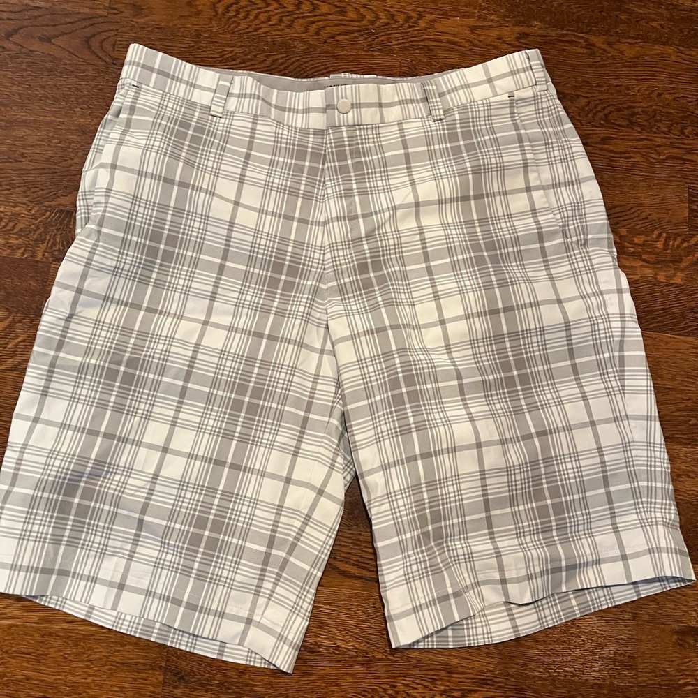 Nike Gray and White Flat Front Shorts